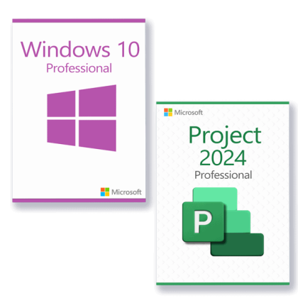 Microsoft Windows 10 Professional + Microsoft Project 2024 Professional license for 3 devices